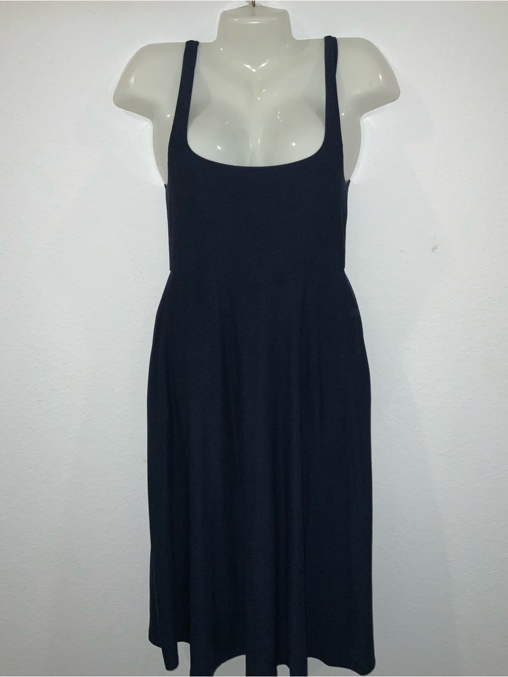 Beyond Yoga Navy Sleeveless Jersey A‑Line Dress – Size M